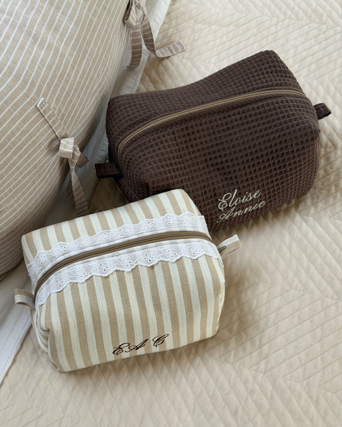 Brown Waffle Wash Bag