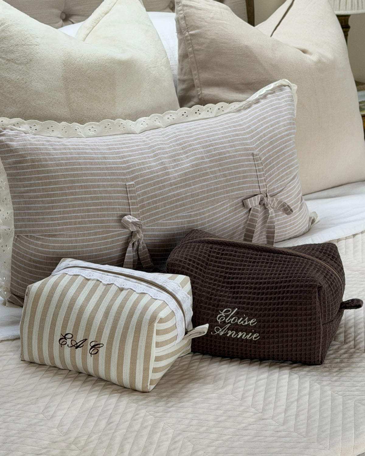 Brown Waffle Wash Bag