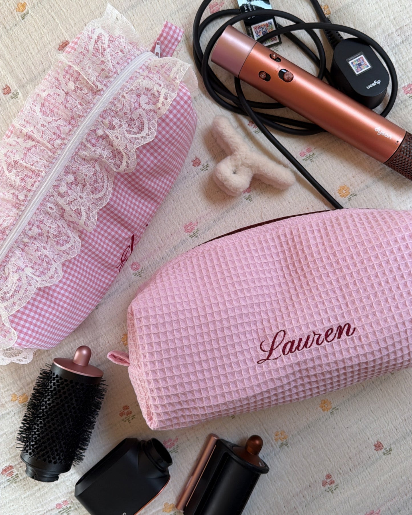 Pink Gingham Lace